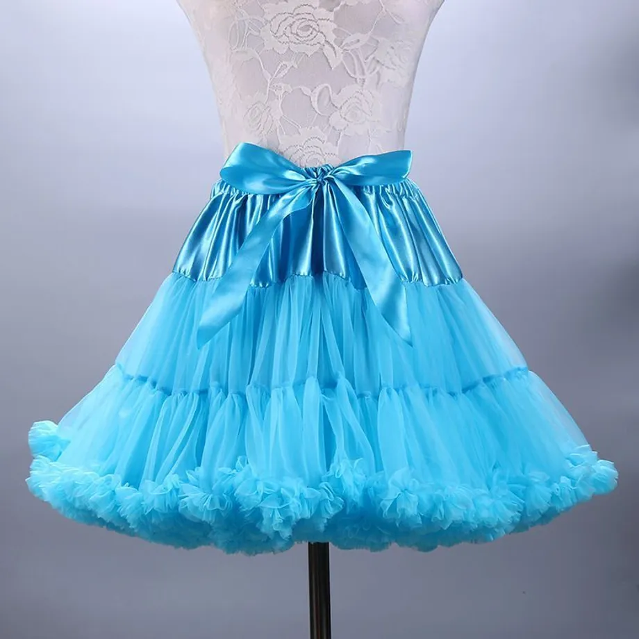 Pastelově růžová balerína tylu Tutu Tutu sukně Puffy Ruffle vrstvené Lolita spodnička Underskirt