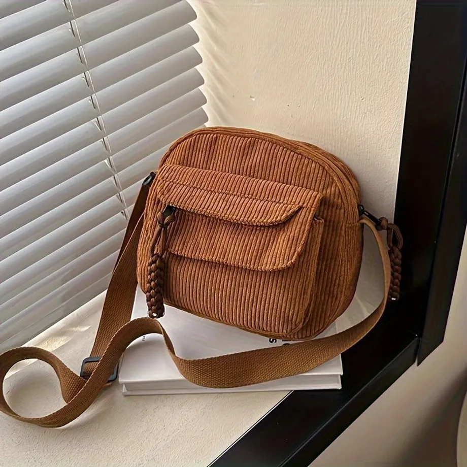 Cestovní peněženka z tkaniny s nastavitelným popruhem, zipsem, snadným čištěním, podšívkou z kordového polyesteru, crossbody styl