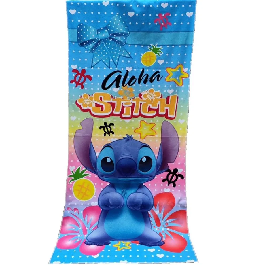 Dětská plážová osuška s úžasnými potisky Stitch postaviček 1