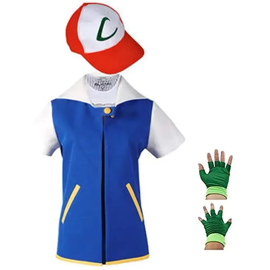 Stylový cosplay kostým v provedení oblíbené postavy Pokémon - Ash Ketchum