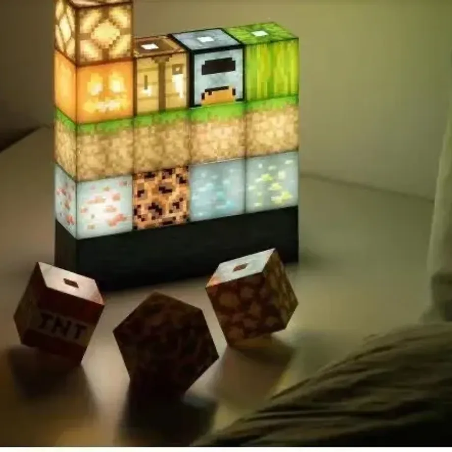 Herní noční světlo Minecraft pro děti a dospělé - LED stolní lampa