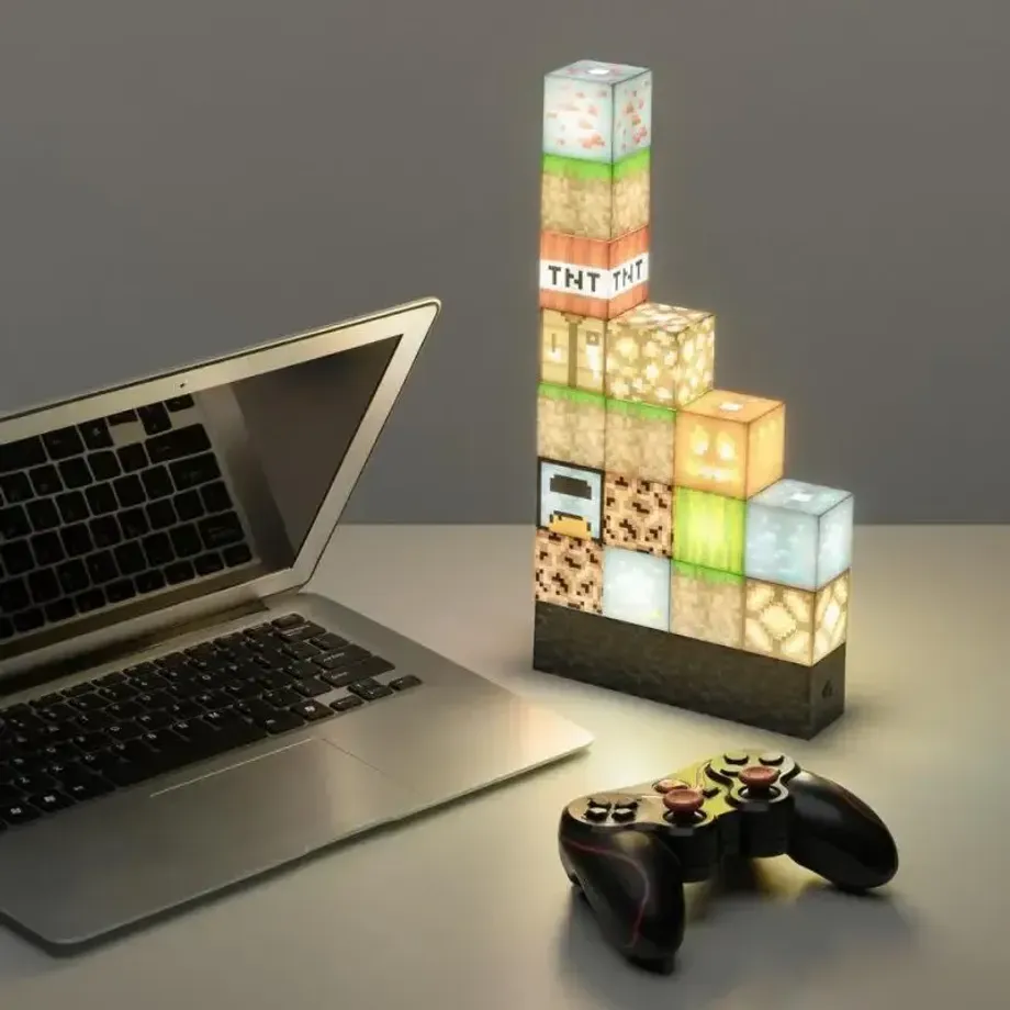 Herní noční světlo Minecraft pro děti a dospělé - LED stolní lampa