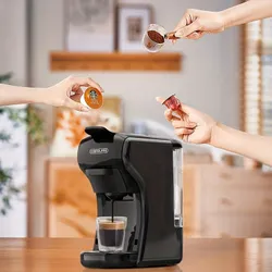 1ks Kapslový kávovar 19barový Espressovač na kapsle Nespresso, Dolce Gusto a mletou kávu