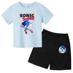 Dětská sportovní souprava s potiskem ježka Sonic - šortky + tričko