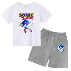 Sportovní dětská souprava s potiskem ježka Sonic - šortky + tričko