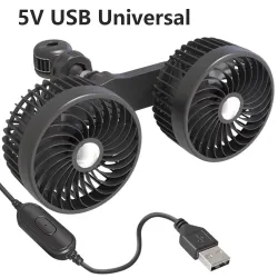 5V Ventilátor Zadního Sedadla Do Auta USB Ventilátor S Dvojitou Hlavou Creative Pro Interiér Auta S Možností Nastavení 120° A 360°-F6207