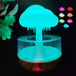 1ks Barevný Rain Cloud Zvlhčovač Houba Lampa Spánek Atmosféra, Stroj Na Aromaterapii Raindrop Cloud Raindrop Mushroom 7Colors Light