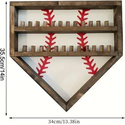 Úložný box na baseballové pálky ve stylu retro a držák na baseballové prsteny