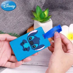 Disney Stitch 3D silikonová přívěšek na zavazadla, cartoon štítek na cestovní ID, módní držák na palubní lístek, s bezpečnou upevňovací poutkem