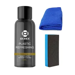 Specialista na údržbu automobilů Nano Plastic Refresh Coating Refurbish Agent Čistící prostředky Restorer Cleaner s houbovou utěrkou Kit